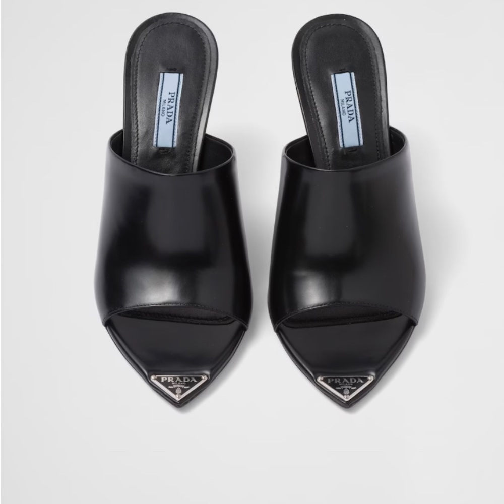 Prada Leather Slide High-Heels